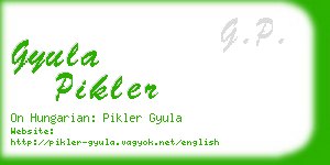 gyula pikler business card